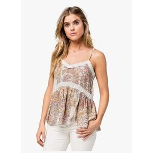 O'Neill Cricket Printed Woven Cami Tank Top Size M